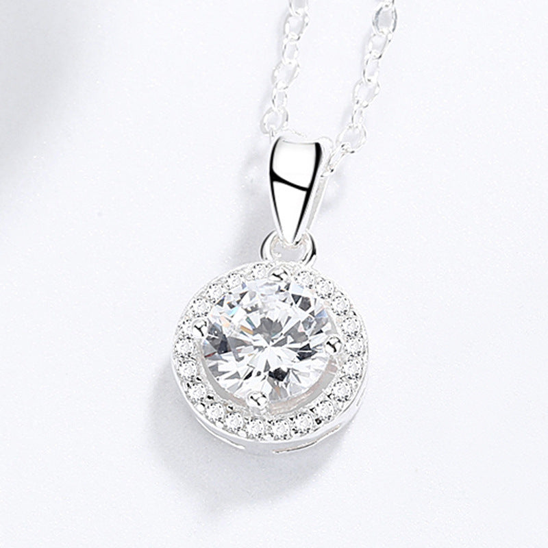 925 Sterling Silver Christmas Gift Hearts and Arrows Zircon Pendant European and American Female Wedding Jewelry