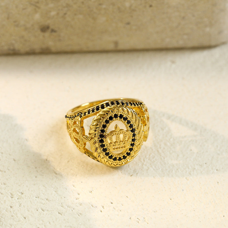 Exquisite Crown Virgin Mary Hollowed Fashion Simple Ring