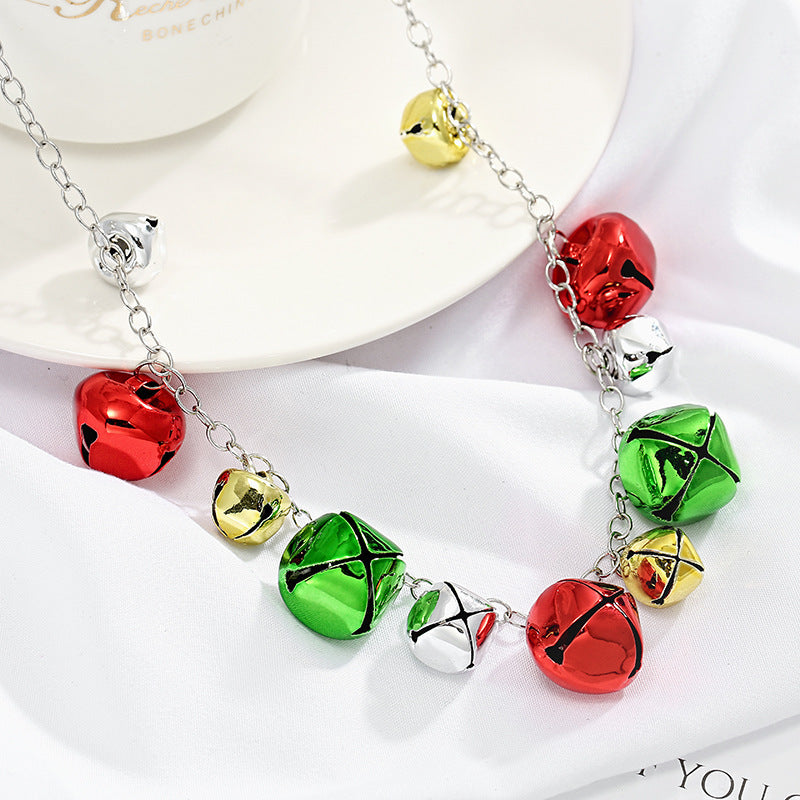 Christmas Necklace Set Jewelry Colorful Bell