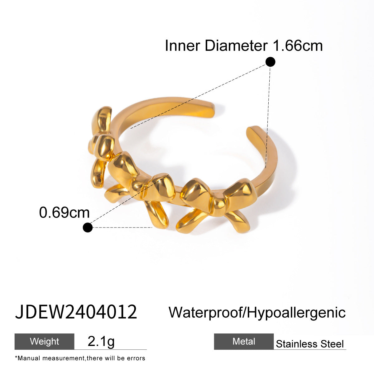 Stainless Steel Glossy Bow Earrings