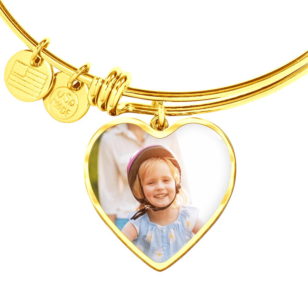 Personalized Elegance: Heart Buyer Upload Bangle