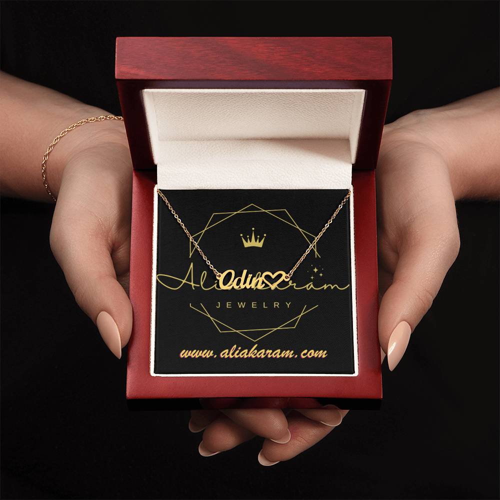 Name Necklace + Heart Character