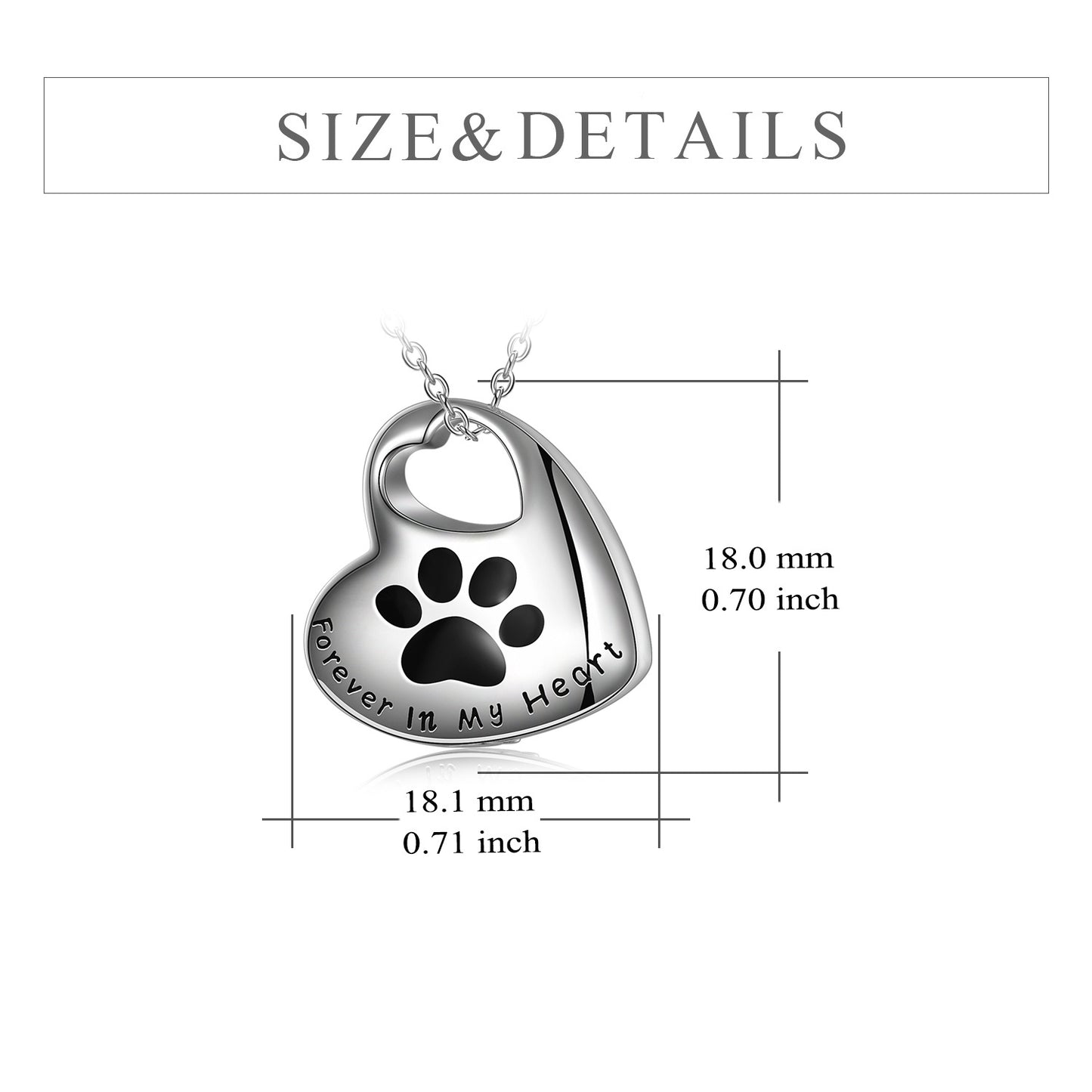 Emotional Sterling Silver Pet Paw Urn Necklace for Ashes Cremation Jewelry