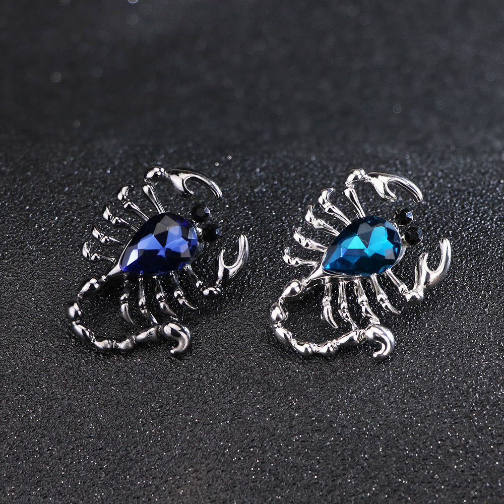 Beautiful South Korea Scorpion Crystal Pin For Men And Women Korean Style All-match Corsage Brooch