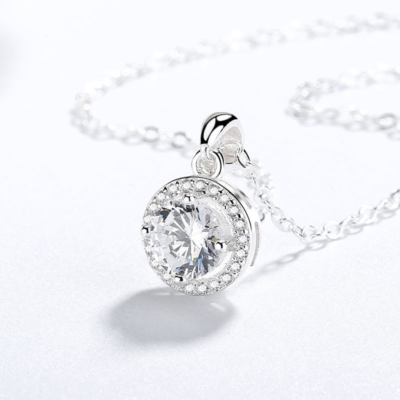 925 Sterling Silver Christmas Gift Hearts and Arrows Zircon Pendant European and American Female Wedding Jewelry