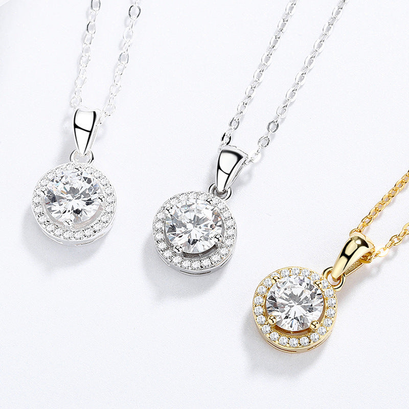 925 Sterling Silver Christmas Gift Hearts and Arrows Zircon Pendant European and American Female Wedding Jewelry