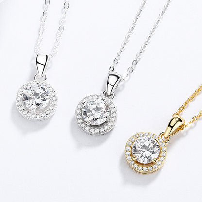925 Sterling Silver Christmas Gift Hearts and Arrows Zircon Pendant European and American Female Wedding Jewelry