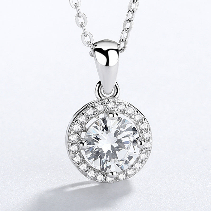 925 Sterling Silver Christmas Gift Hearts and Arrows Zircon Pendant European and American Female Wedding Jewelry