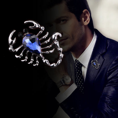 Beautiful South Korea Scorpion Crystal Pin For Men And Women Korean Style All-match Corsage Brooch