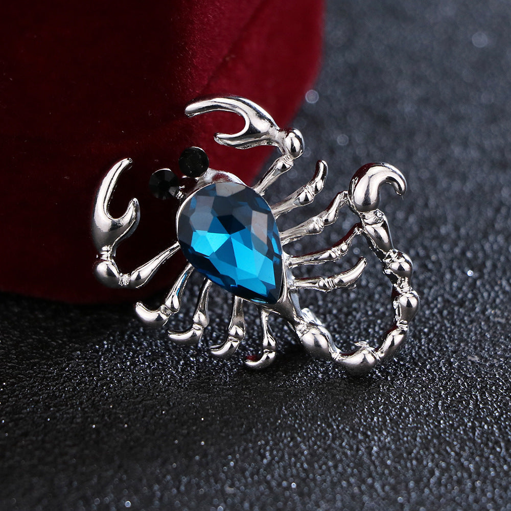 Beautiful South Korea Scorpion Crystal Pin For Men And Women Korean Style All-match Corsage Brooch