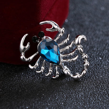 Beautiful South Korea Scorpion Crystal Pin For Men And Women Korean Style All-match Corsage Brooch
