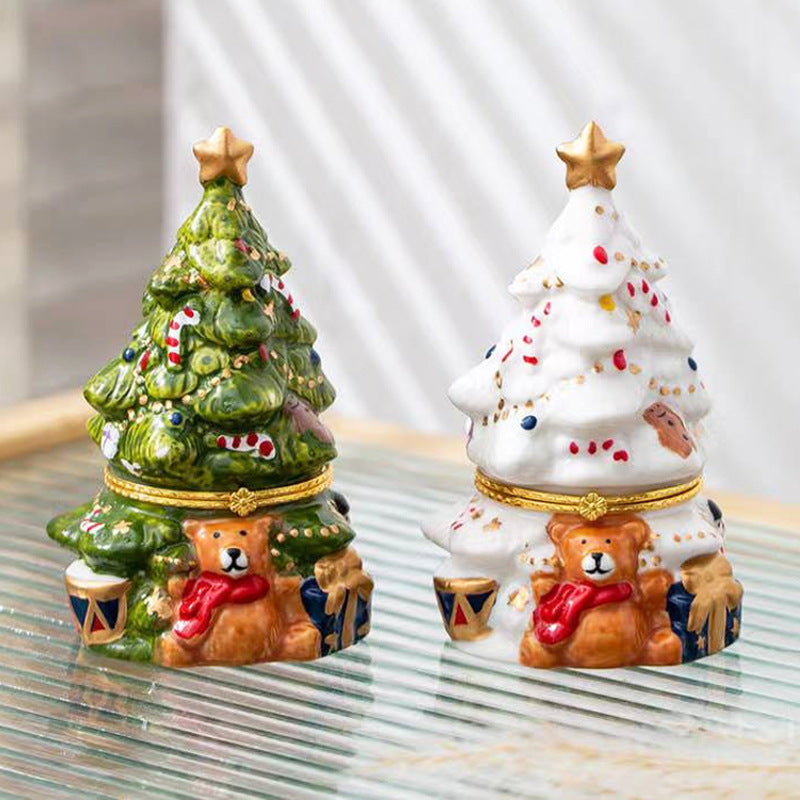 Ceramic Aromatherapy Box Christmas Tree Jewelry Box