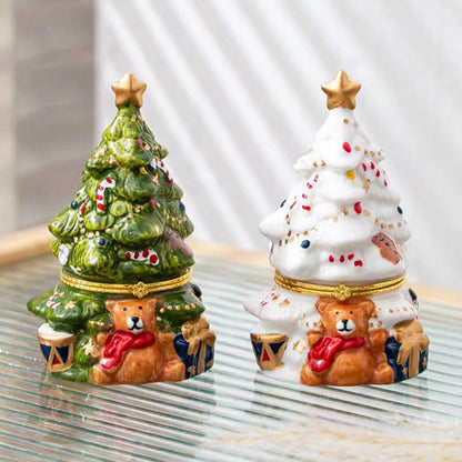 Ceramic Aromatherapy Box Christmas Tree Jewelry Box