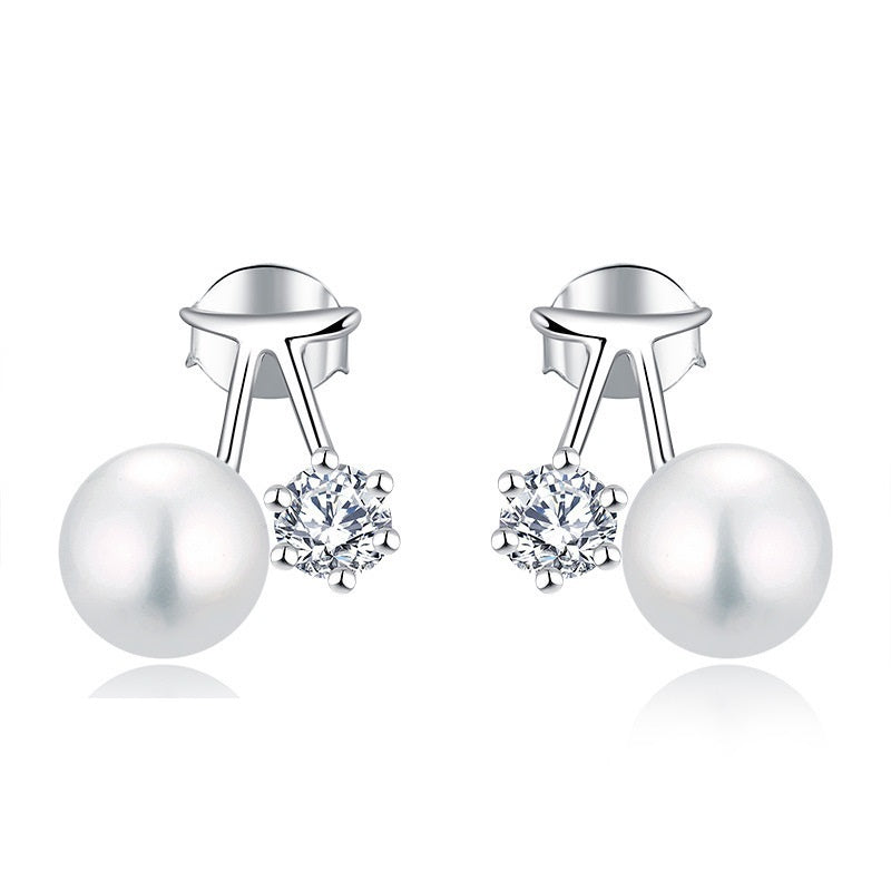 Cherry Light Luxury Freshwater Pearl Ear Studs Women