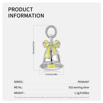 S925 Sterling Silver Drip Gel Bell Necklace Popular Versatile Christmas Jewelry In Europe And America