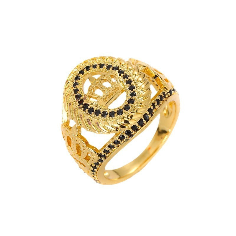 Exquisite Crown Virgin Mary Hollowed Fashion Simple Ring