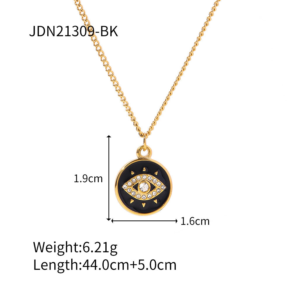 European And American Fashion Round Pendant Necklace