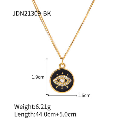 European And American Fashion Round Pendant Necklace