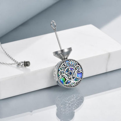 Special Sterling Silver Triple Moon Goddess Urn Necklace for Ashes Pagan Wiccan Jewelry
