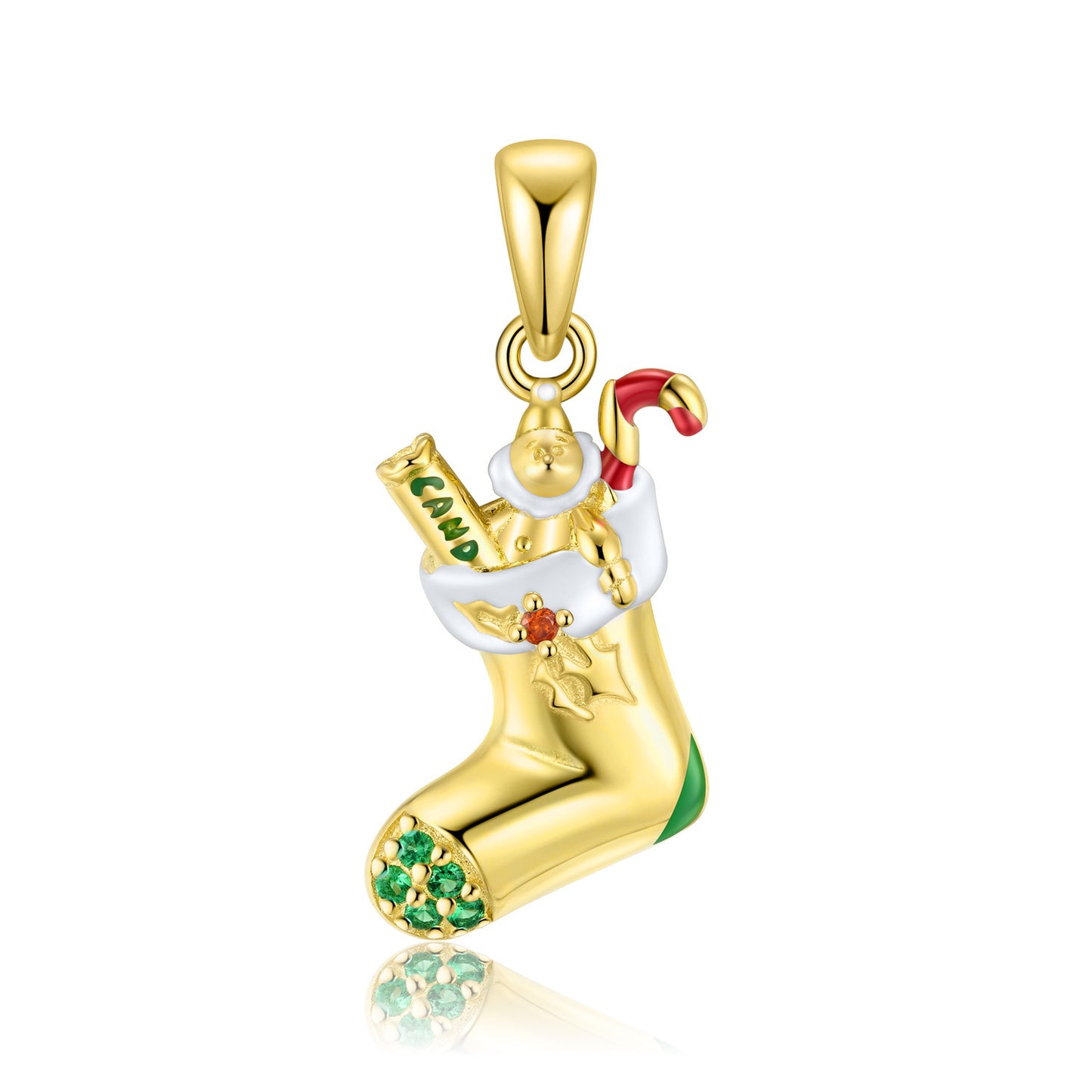 Christmas Stocking Necklace S925 Sterling Silver Gold-plated Exquisite Ins Wind Collarbone Chain Jewelry Gift
