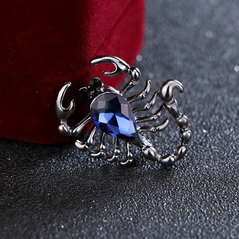 Beautiful South Korea Scorpion Crystal Pin For Men And Women Korean Style All-match Corsage Brooch