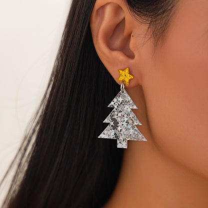 Christmas Creative Acrylic Stud Earrings