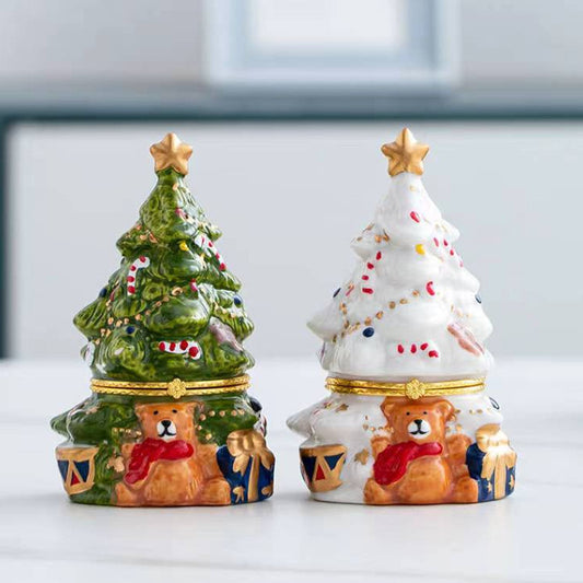Ceramic Aromatherapy Box Christmas Tree Jewelry Box