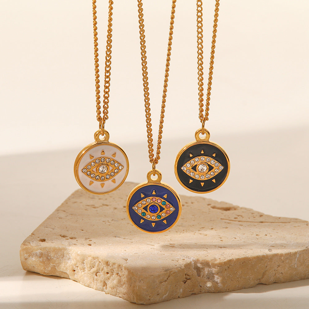 European And American Fashion Round Pendant Necklace
