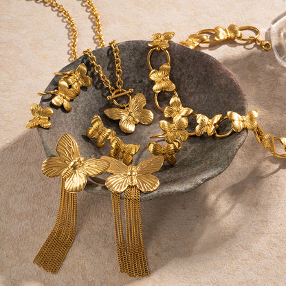 European And American Retro Alluvial Gold Butterfly Suit Series Middle Ancient