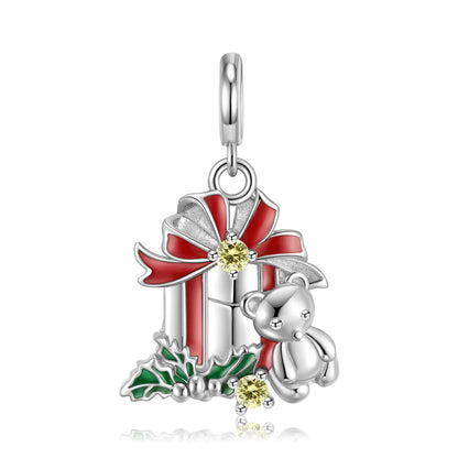925 Sterling Silver Bear Bell Necklace Fashion Christmas Jewelry