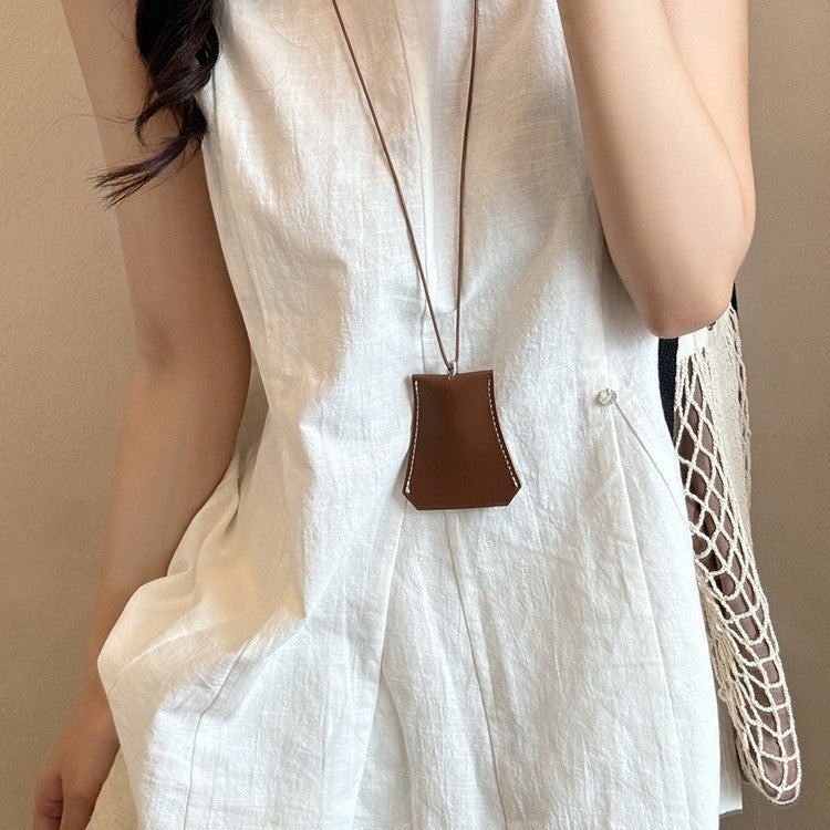 Long Leather Pull Necklace Niche Accessories