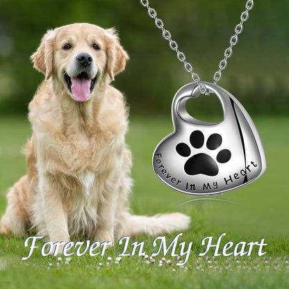 Emotional Sterling Silver Pet Paw Urn Necklace for Ashes Cremation Jewelry