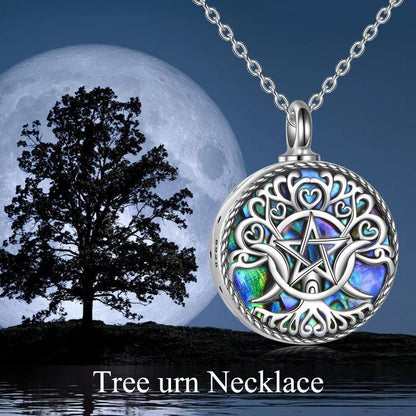 Special Sterling Silver Triple Moon Goddess Urn Necklace for Ashes Pagan Wiccan Jewelry