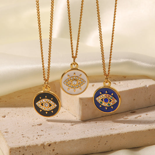 European And American Fashion Round Pendant Necklace