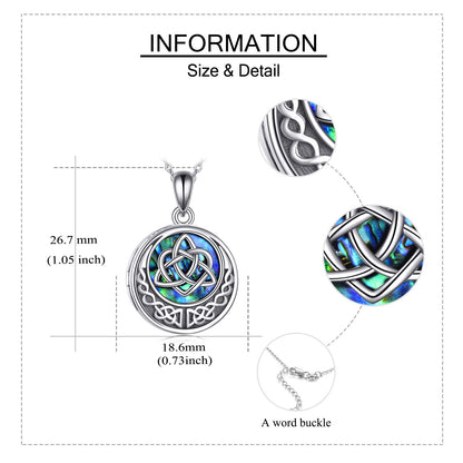 A 925 Sterling Silver Celtic Knot Photo Locket Necklace for Women