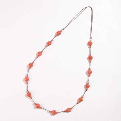 Retro Ethnic Colorful Heart-shaped Ceramic Necklace For Women