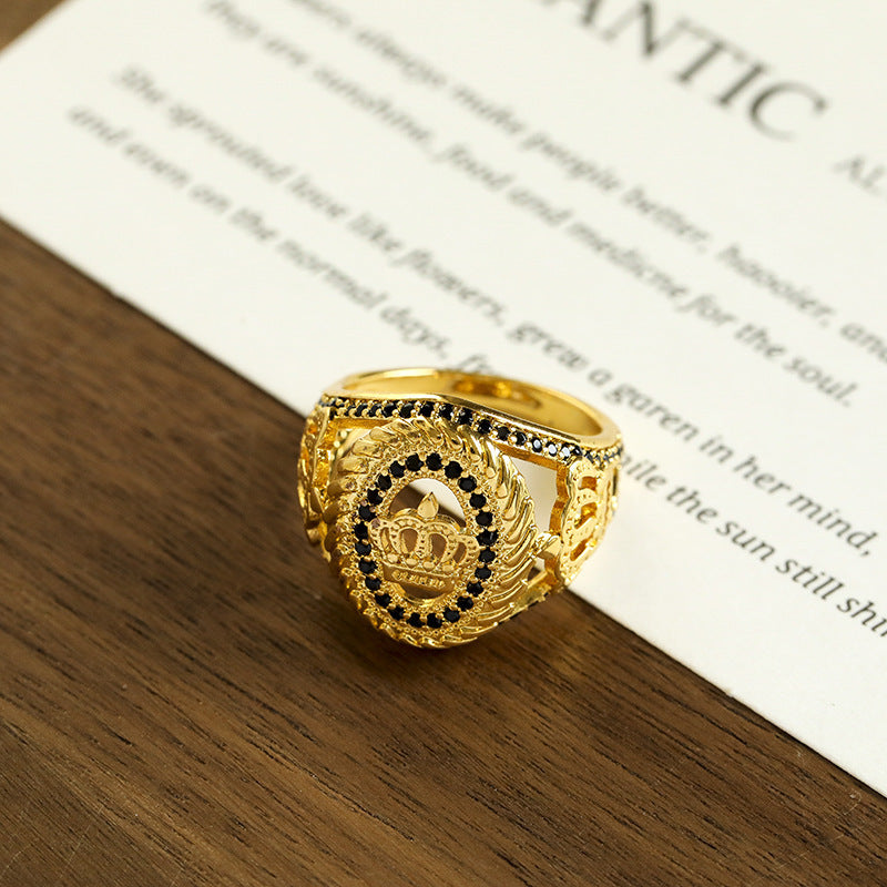 Exquisite Crown Virgin Mary Hollowed Fashion Simple Ring