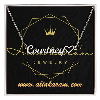 Name Necklace + Heart Character