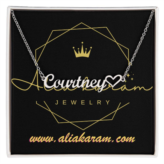 Name Necklace + Heart Character