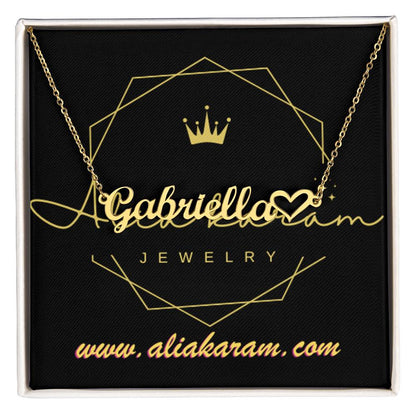 Name Necklace + Heart Character