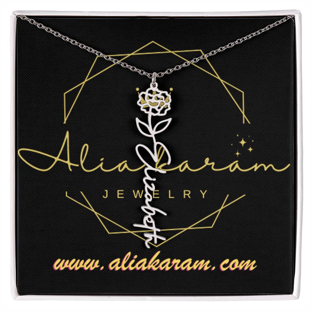 Flower Name Necklace