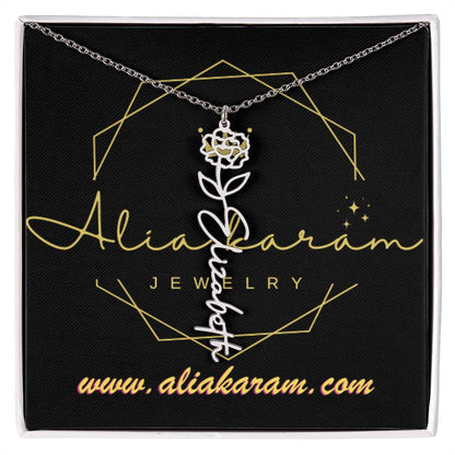 Flower Name Necklace
