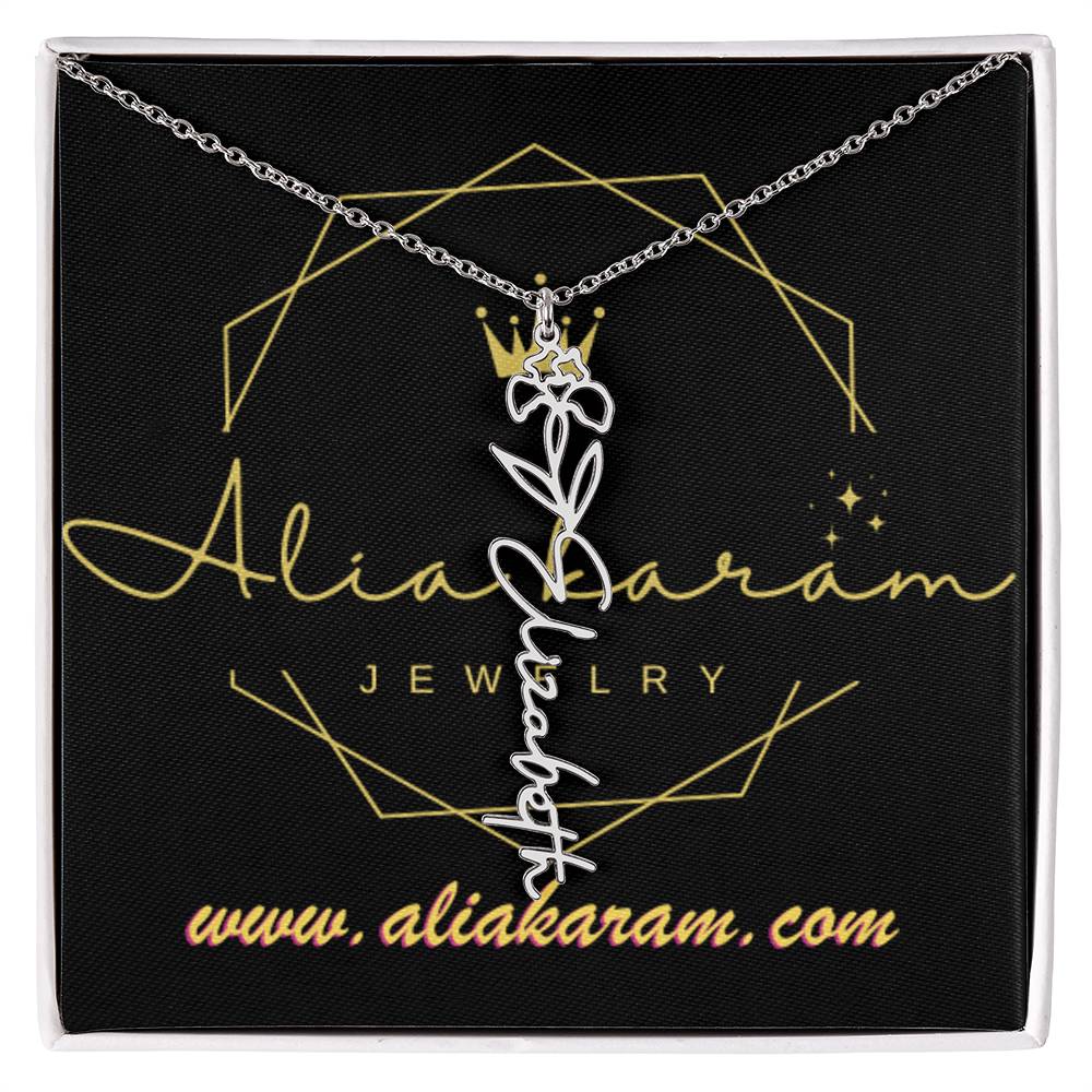 Flower Name Necklace