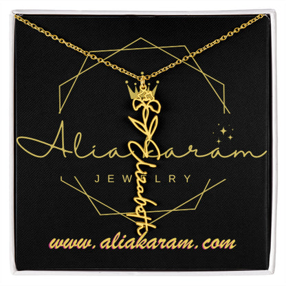 Flower Name Necklace