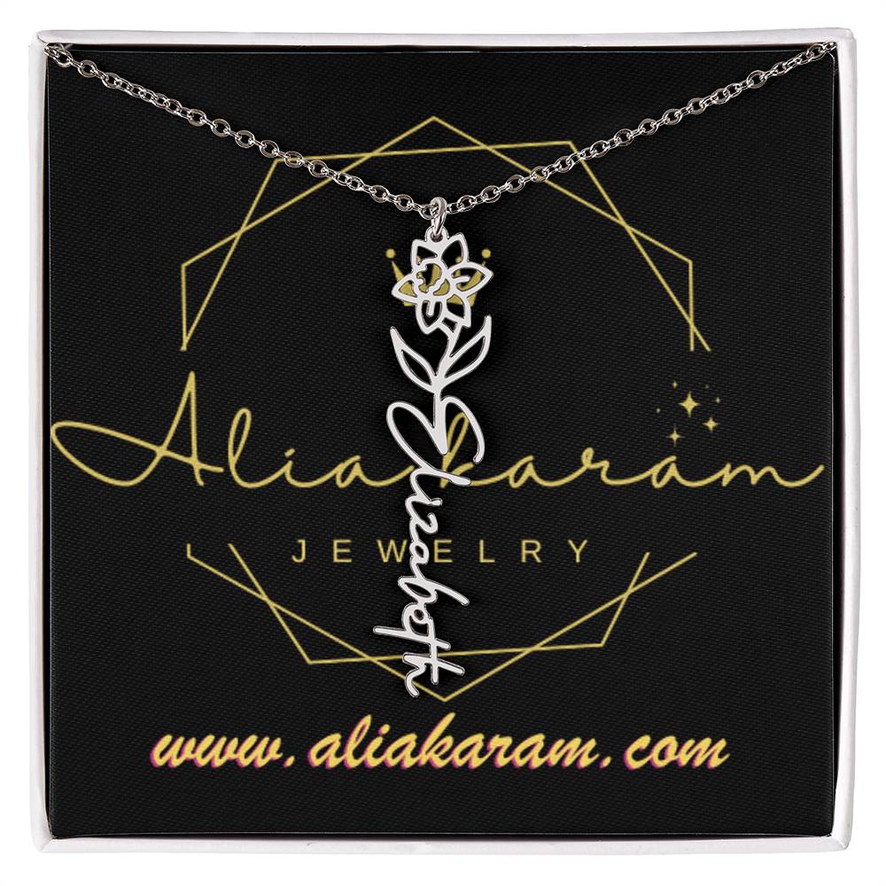 Flower Name Necklace