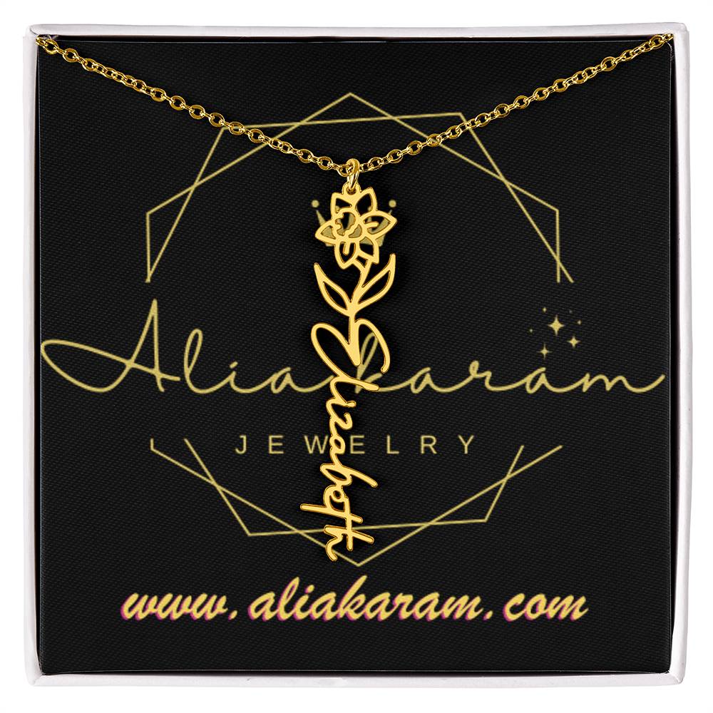 Flower Name Necklace