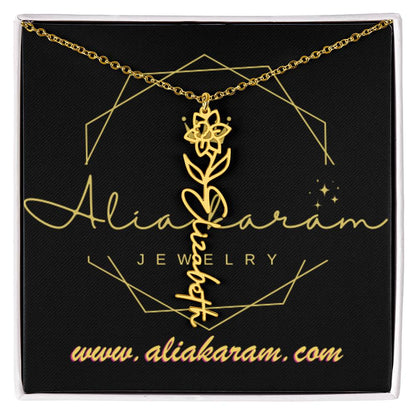 Flower Name Necklace