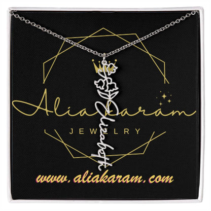 Flower Name Necklace
