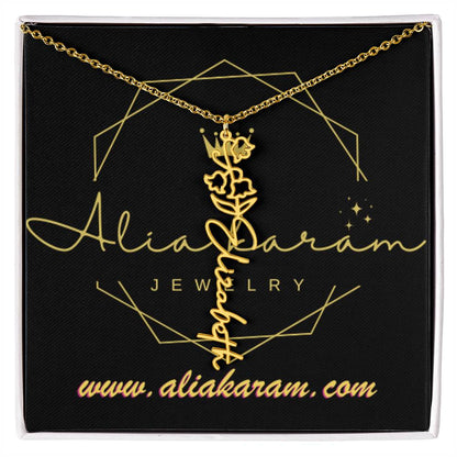 Flower Name Necklace