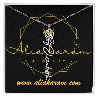 Flower Name Necklace